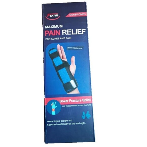 FEATOL Boxer Fracture Splint Hand Finger Brace for Pinky Finger, Hand M/L NEW - Picture 1 of 8